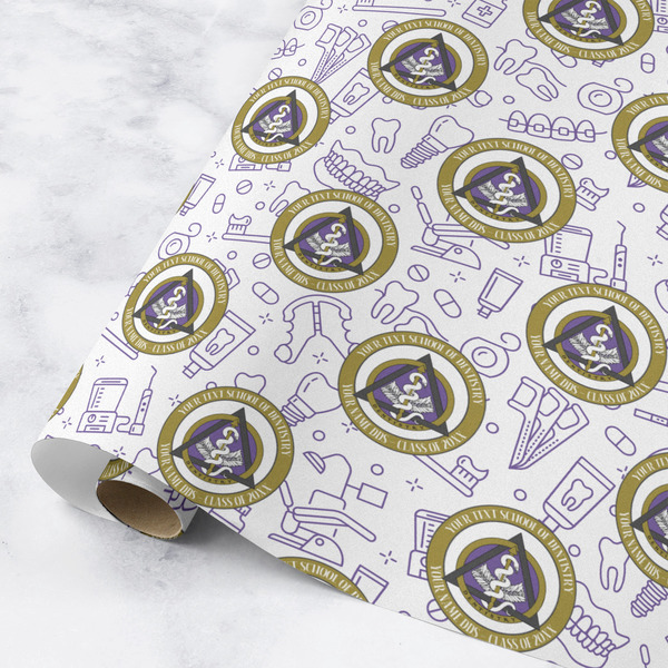 Custom Dental Insignia / Emblem Wrapping Paper Roll - Medium - Matte (Personalized)