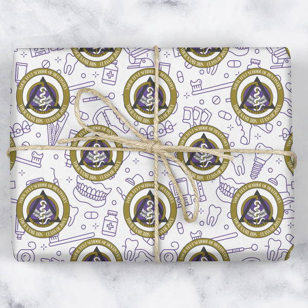 Dental Insignia / Emblem Wrapping Paper Roll - Matte - Wrapped Box