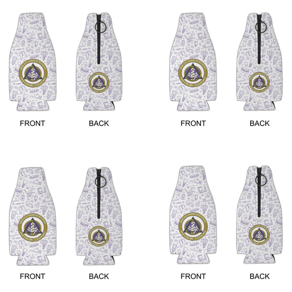 Dental Insignia / Emblem Zipper Bottle Cooler - Set of 4 - Approval