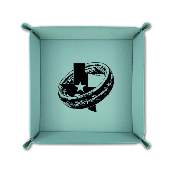 Middle Earth: Strategy Battle Game 6" x 6" Teal Leatherette Snap Up Tray - FOLDED UP