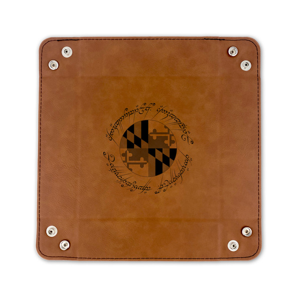 Maryland ME:SBG Flag Logo 6" x 6" Leatherette Snap Up Tray - FLAT FRONT
