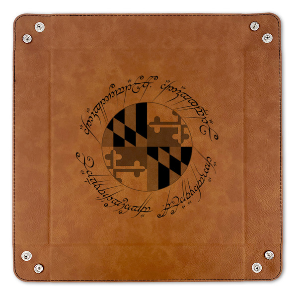 Maryland ME:SBG Flag Logo 9" x 9" Leatherette Snap Up Tray - APPROVAL (FLAT)