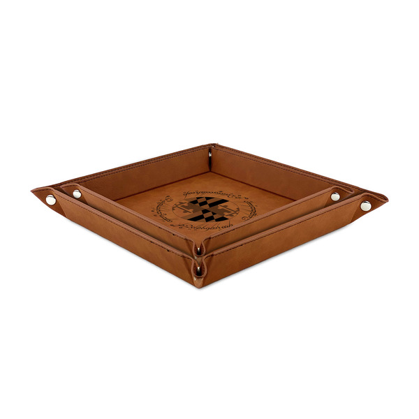Maryland ME:SBG Flag Logo Leather Valet Trays - TRAYS STACKED (both trays)