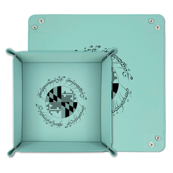 Maryland ME:SBG Flag Logo Teal Faux Leather Valet Trays - PARENT MAIN
