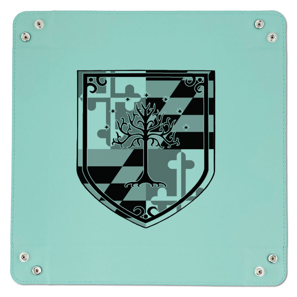 Maryland ME:SBG Coat of Arms Logo 9" x 9" Teal Leatherette Snap Up Tray - APPROVAL