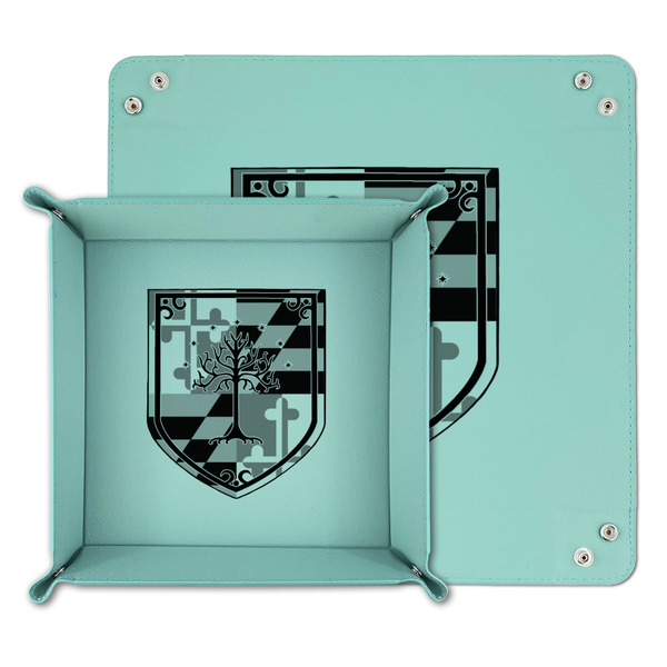 Maryland ME:SBG Coat of Arms Logo Teal Faux Leather Valet Trays - PARENT MAIN