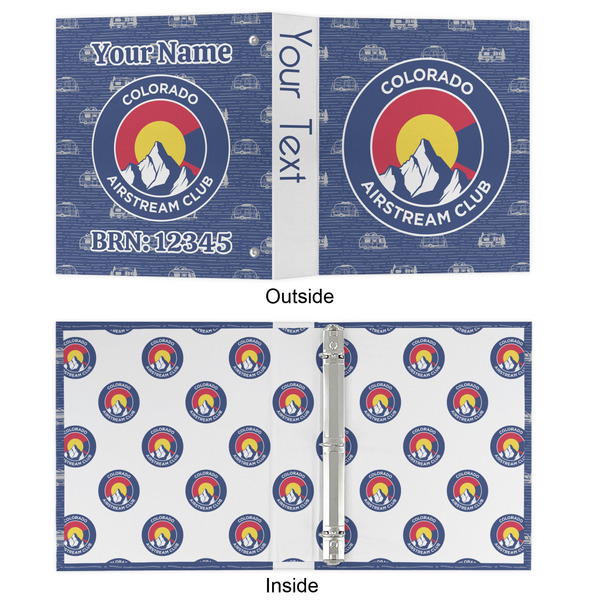 Colorado Airstream Club 3 Ring Binders - Full Wrap - 1" - Approval