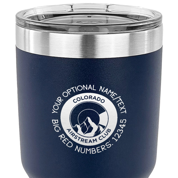 Colorado Airstream Club 30 oz Stainless Steel Ringneck Tumbler - Navy - CLOSE UP