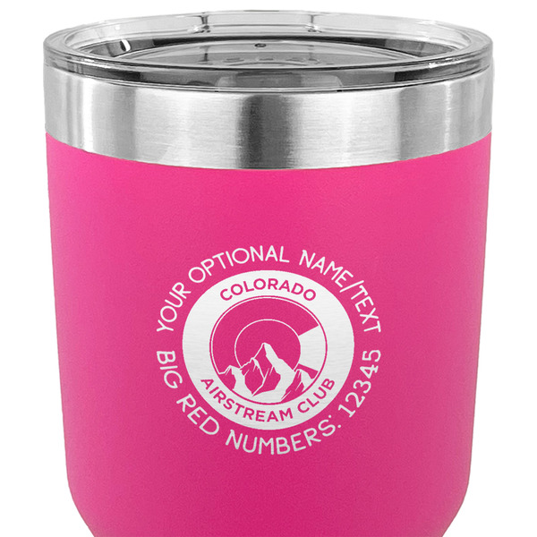 Colorado Airstream Club 30 oz Stainless Steel Ringneck Tumbler - Pink - CLOSE UP