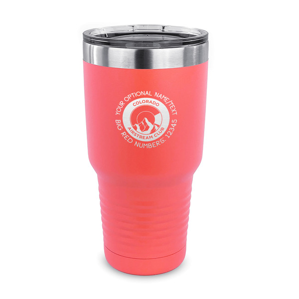 Colorado Airstream Club 30 oz Stainless Steel Ringneck Tumblers - Coral - FRONT