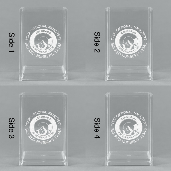 Colorado Airstream Club Acrylic Pen Holder - All Sides