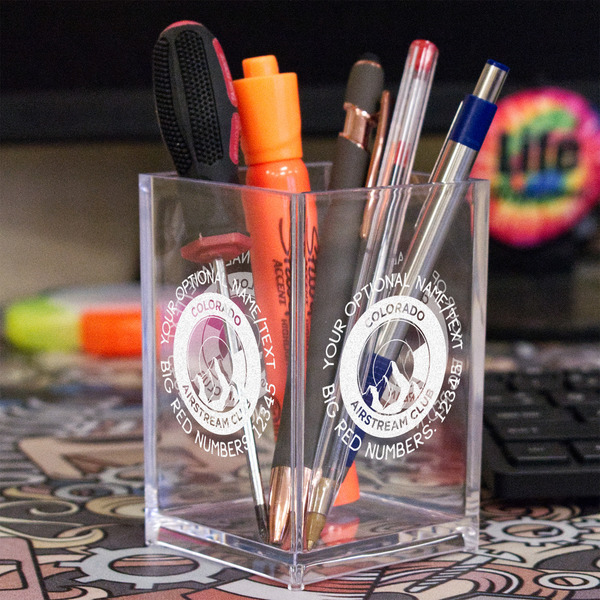 Colorado Airstream Club Acrylic Pen Holder - In Context