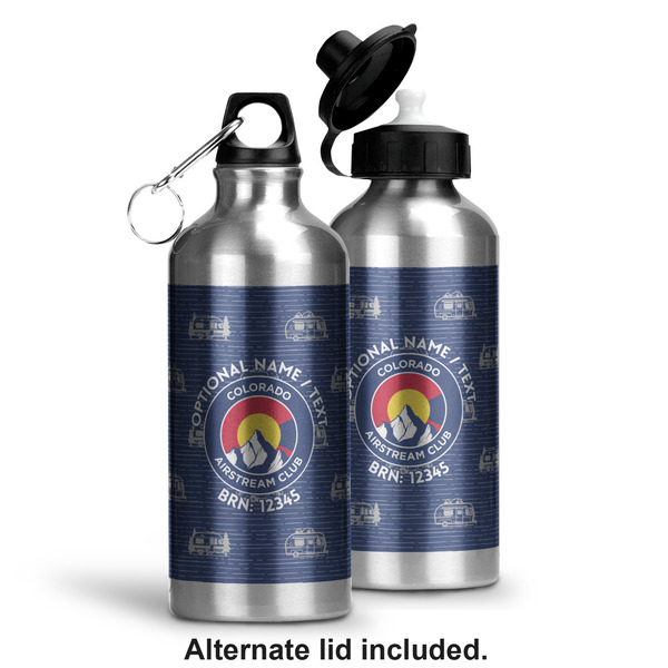 Colorado Airstream Club Aluminum Water Bottle - Alternate lid options