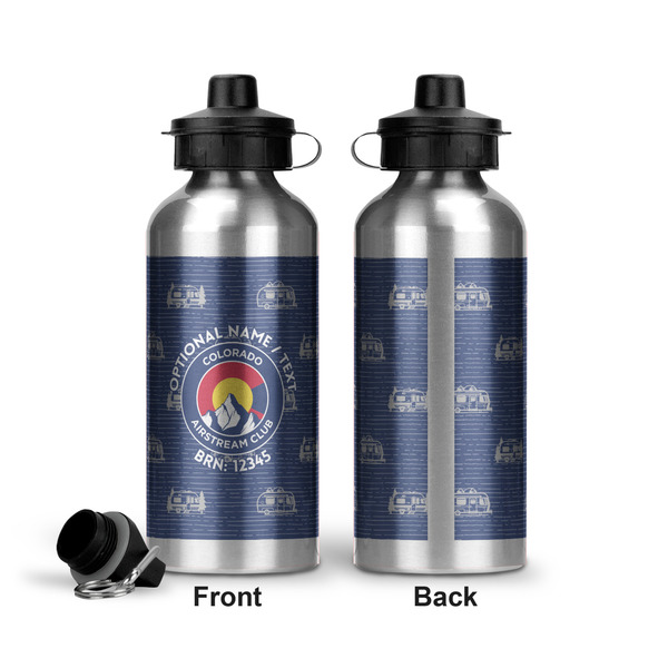 Colorado Airstream Club Aluminum Water Bottle - Front and Back
