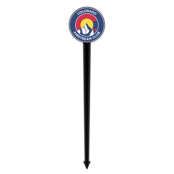 Colorado Airstream Club Black Plastic 4" Food Pick - Round - Single Pick