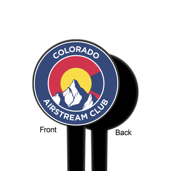 Colorado Airstream Club Black Plastic 4" Food Pick - Round - Single Sided - Front & Back
