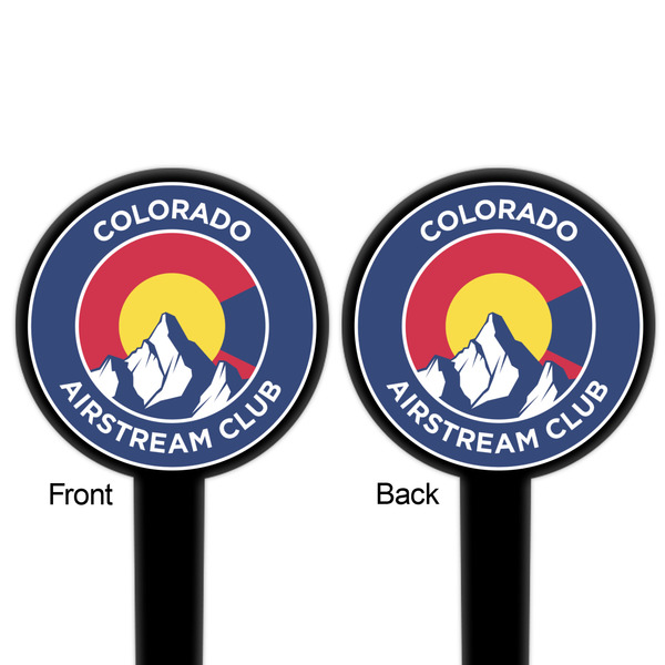 Colorado Airstream Club Black Plastic 6" Food Pick - Round - Double Sided - Front & Back