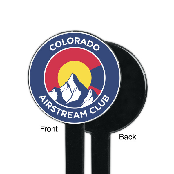 Colorado Airstream Club Black Plastic 7" Stir Stick - Single Sided - Round - Front & Back