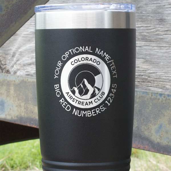 Colorado Airstream Club Black Polar Camel Tumbler - 20oz - Close Up