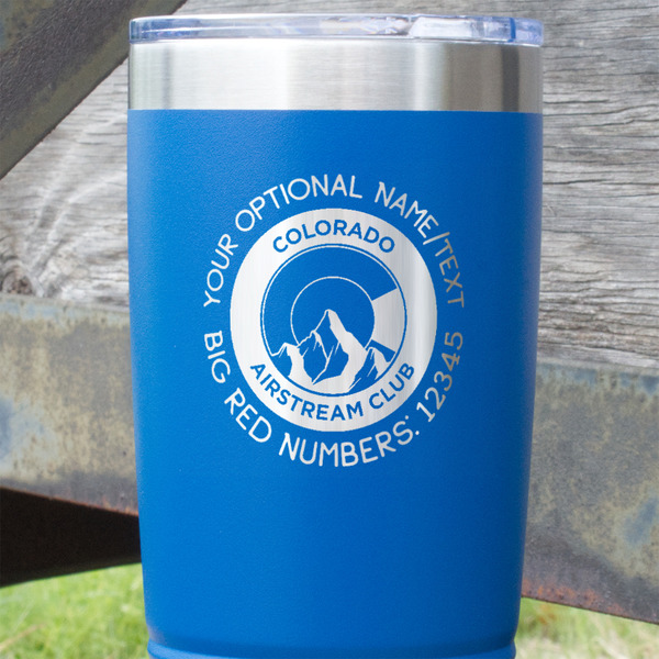 Colorado Airstream Club Blue Polar Camel Tumbler - 20oz - Close Up