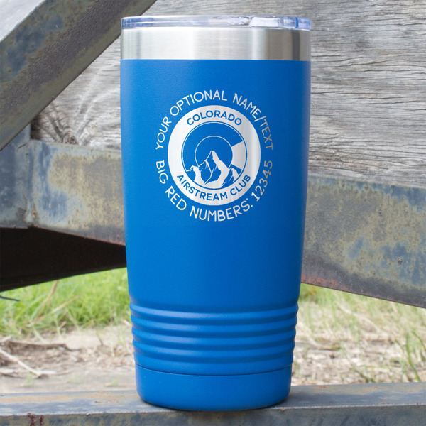 Custom Colorado Airstream Club 20 oz Stainless Steel Tumbler - Royal Blue - Single-Sided