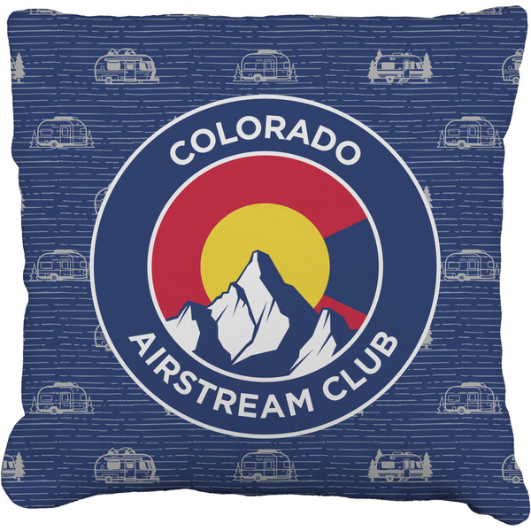 Custom Colorado Airstream Club Faux-Linen Throw Pillow 20"