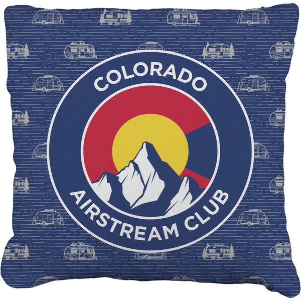 Custom Colorado Airstream Club Faux-Linen Throw Pillow 26"