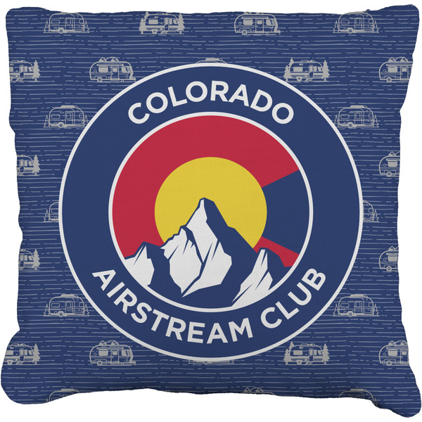 Custom Colorado Airstream Club Faux-Linen Throw Pillow