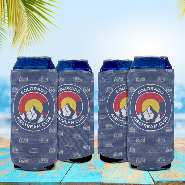 Colorado Airstream Club Can Cooler - 16oz - Set of 4 - In Context