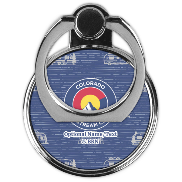 Colorado Airstream Club Cell Phone Ring Stand & Holder - Front (Collapsed)