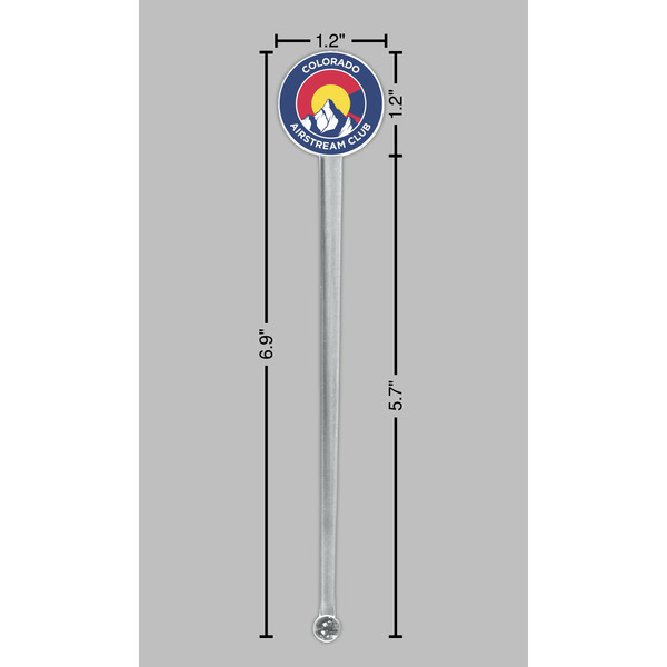 Colorado Airstream Club Clear Plastic 7" Stir Stick - Round - Dimensions
