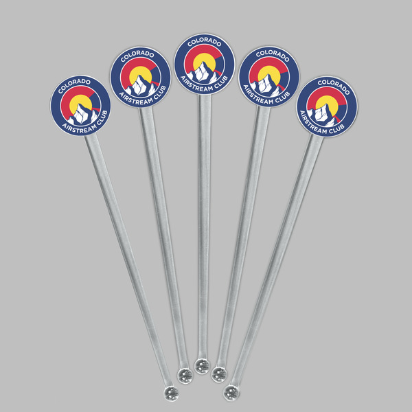 Colorado Airstream Club Clear Plastic 7" Stir Stick - Round - Fan View