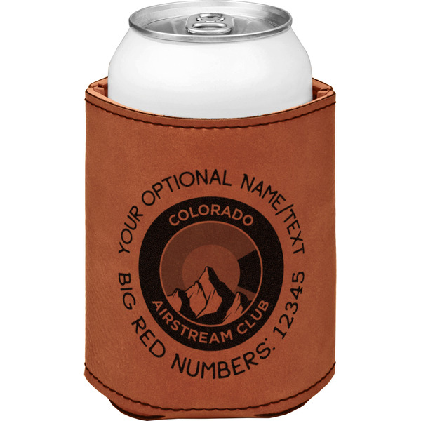 Colorado Airstream Club Cognac Leatherette Can Sleeve - Single Front