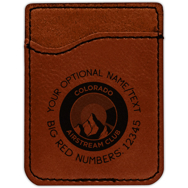 Colorado Airstream Club Cognac Leatherette Phone Wallet close up