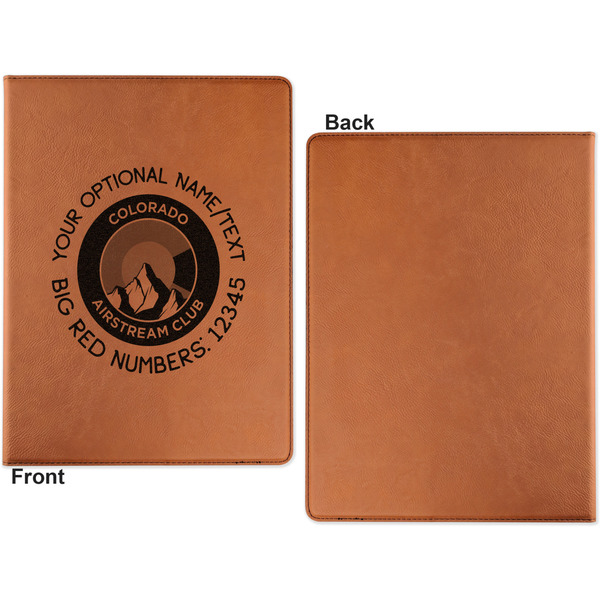 Colorado Airstream Club Cognac Leatherette Portfolios with Notepad - Large - Single Sided - Apvl