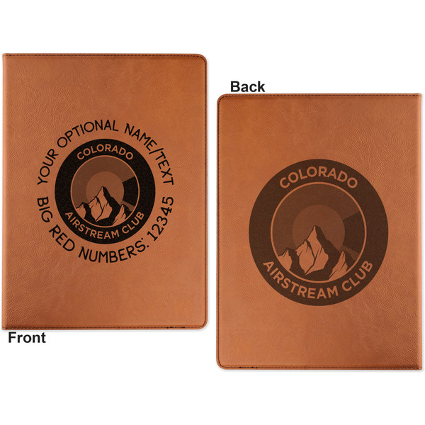 Colorado Airstream Club Cognac Leatherette Portfolios with Notepad - Small - Double Sided- Apvl