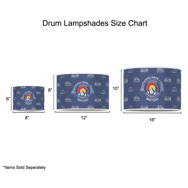 Colorado Airstream Club Drum Lampshades - Sizing Chart
