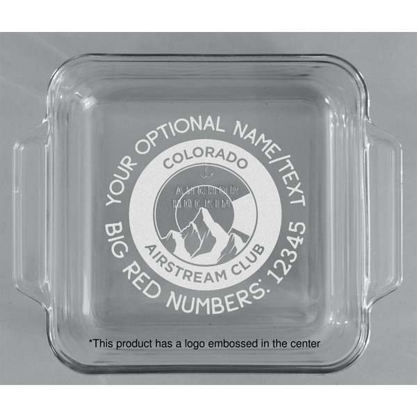 Colorado Airstream Club Glass Cake Dish - 8"x8" - Approval