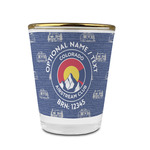 Colorado Airstream Club Glass Shot Glass - 1.5 oz - with Gold Rim - Single