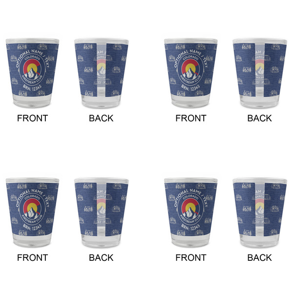 Colorado Airstream Club Glass Shot Glass - Standard - Set of 4 - Front & Back
