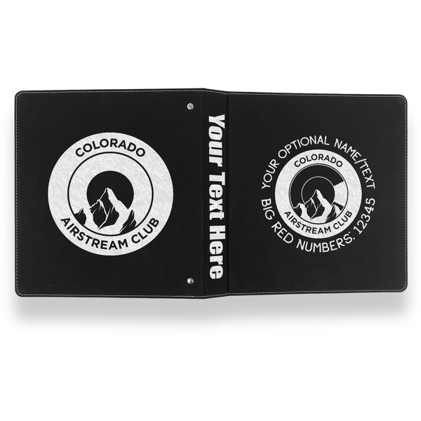 Colorado Airstream Club Leather Binder - 1" - Black- Back Spine Front View