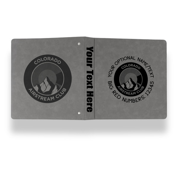 Colorado Airstream Club Leather Binder - 1" - Grey - Back Spine Front View