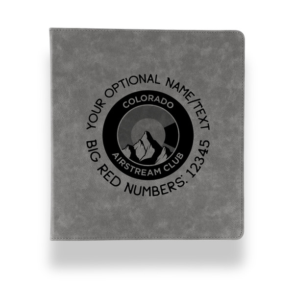 Colorado Airstream Club Leather Binder - 1" - Grey - Front View