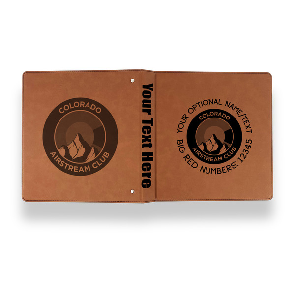 Colorado Airstream Club Leather Binder - 1" - Rawhide - Back Spine Front View