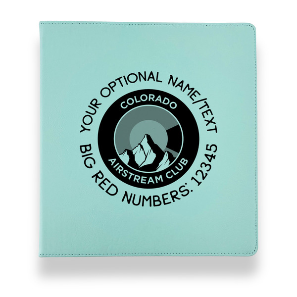 Colorado Airstream Club Leather Binders - 1" - Teal - Front View