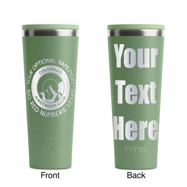 Colorado Airstream Club Light Green RTIC Everyday Tumbler - 28 oz. - Front and Back