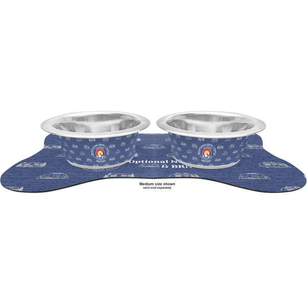Colorado Airstream Club Metal Pet Bowls - On Dog Bone Shaped Mat