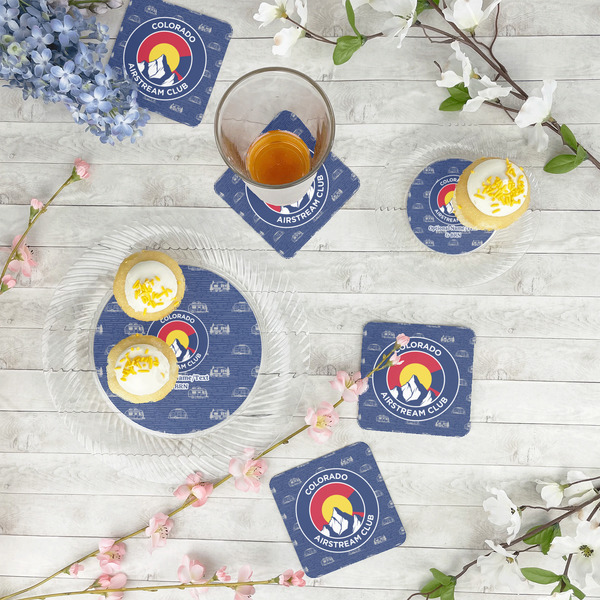 Colorado Airstream Club Paper Coasters - In Context