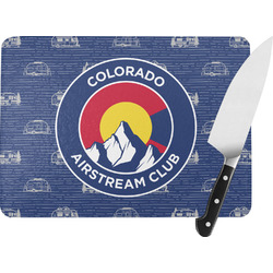 Colorado Airstream Club Rectangular Glass Cutting Board