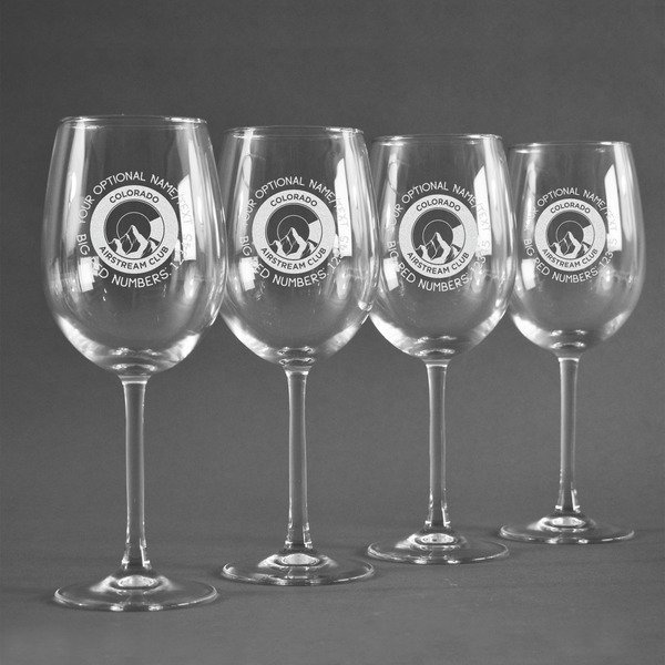 Colorado Airstream Club Personalized Wine Glasses (Set of 4)